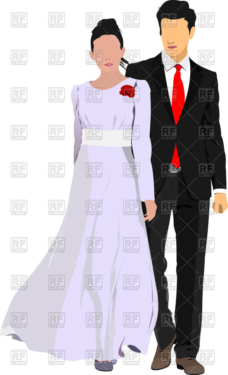 730x1200 Silhouettes Of Bride And Bridegroom Vector Image Of People
