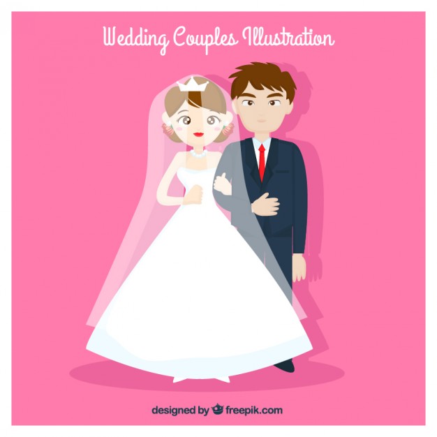 626x626 Bride And Groom Together Vector Free Download