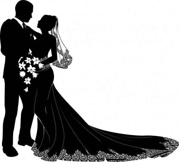 600x542 Bride And Groom Vector Free Vector In Encapsulated Postscript