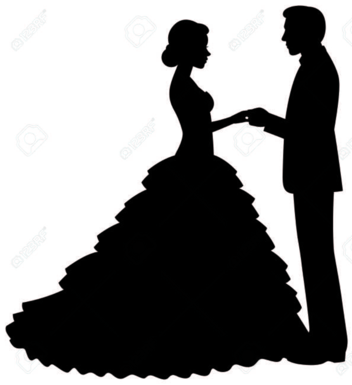 1188x1300 Bride And Groom Silhouette Vector Download