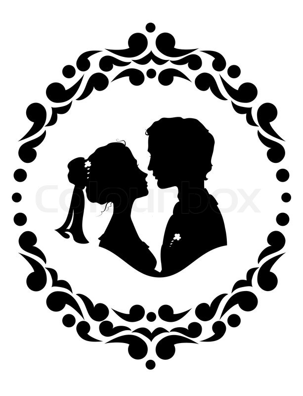 613x800 Bride And Groom Silhouette Vector