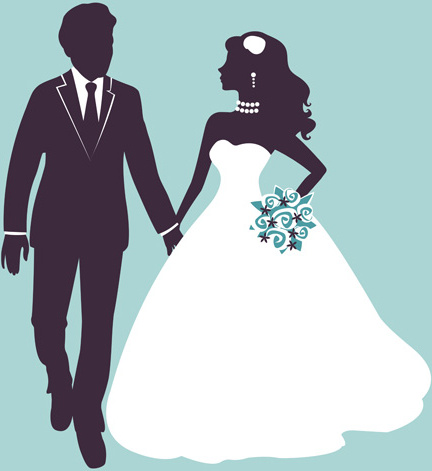 432x471 Sina With Bride Wedding Vector Silhouettes Free Vector