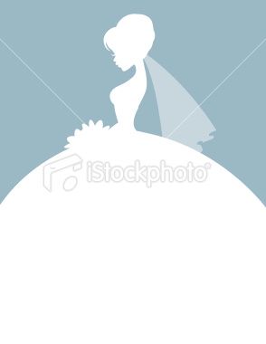 294x380 The Silhouette Of A Peaceful Bride Holding Her Bouquet With A Veil