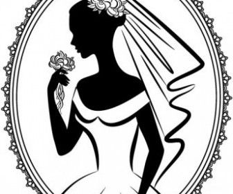 336x280 Vector Bride Silhouette Silhouettes Vector Graphics