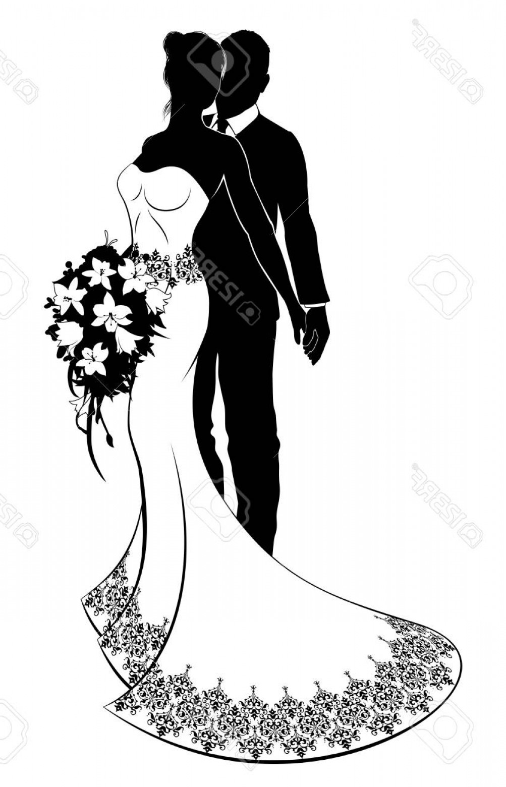 1003x1560 Bride Outline Vector Catamart