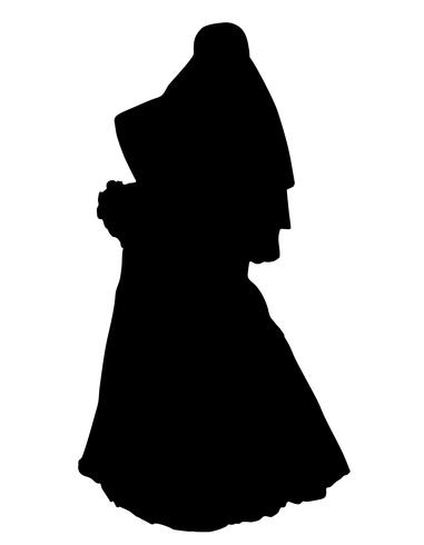 381x490 Bride Realistic Silhouette Vector Illustration