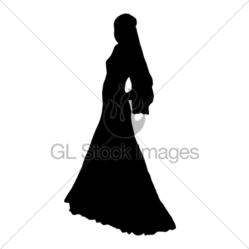 500x500 Bride Realistic Silhouette Vector Illustration Gl Stock Images