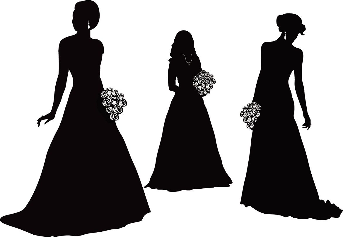 1171x811 Bride Silhouette Black And White Vector Bride And Groom