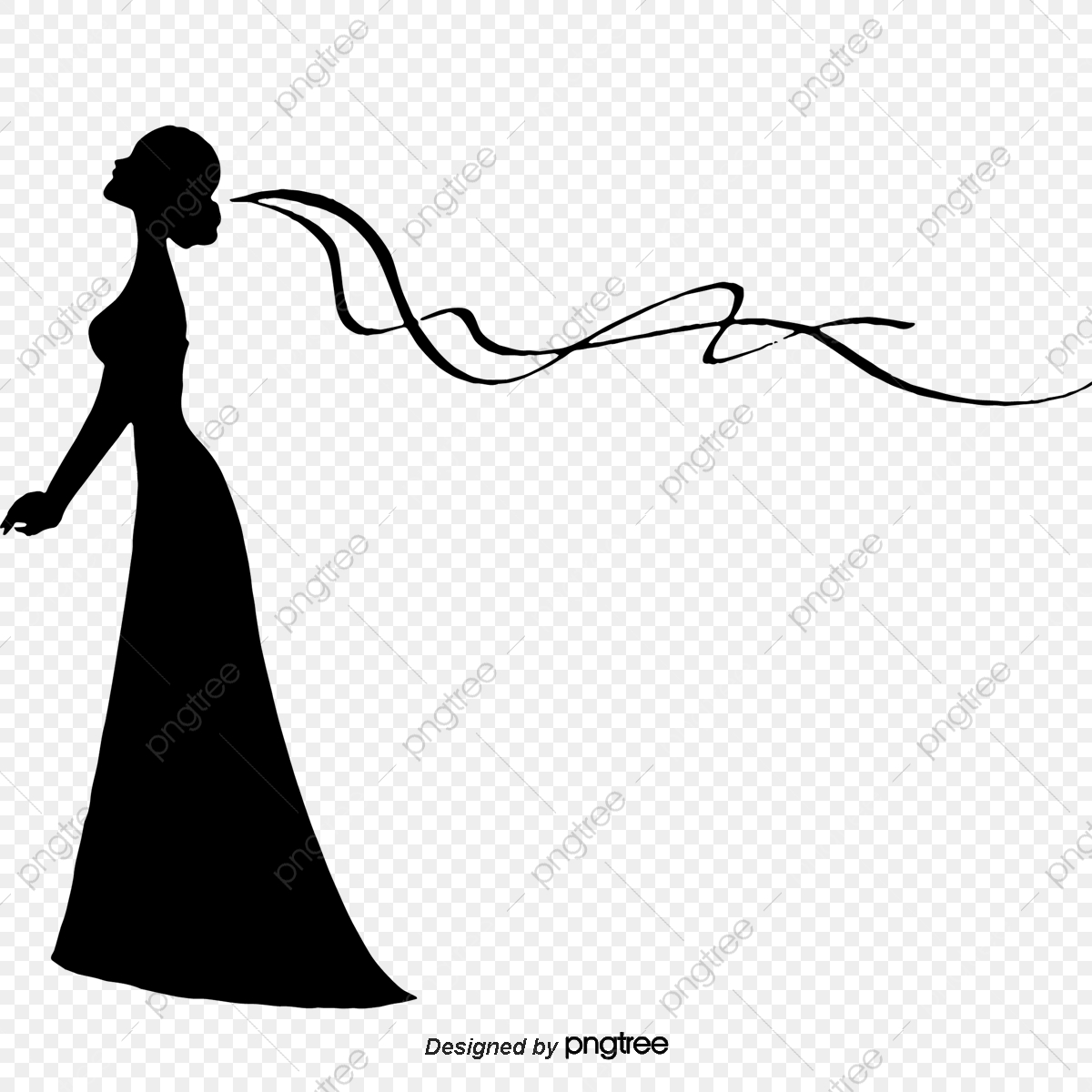 1200x1200 Bride Silhouette Vector, Silhouette Vector, Bride, Sketch Png