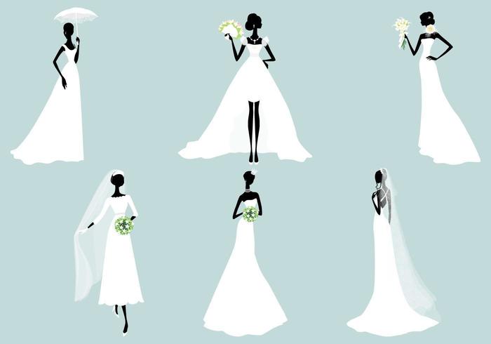 700x490 Bride Vector Silhouette Pack