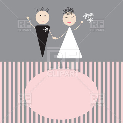 Wedding Invitation With Bridegroom And Bride Vector Image 400x400 Wedding Invitation With Bridegroom And Bride Vector Image