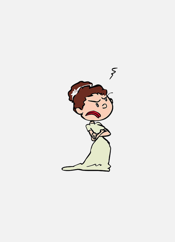 Angry Bride Vector Isolated Character Art Print 581x800 Angry Bride Vector Isolated Character Art Print
