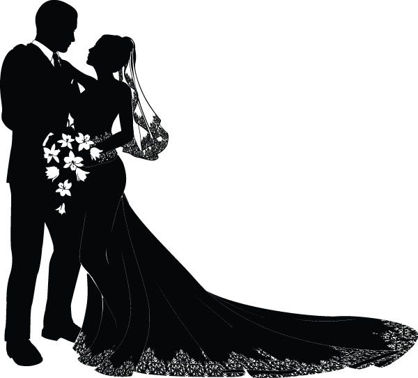 Free Vector Bride And Groom Vector Wedding Wedding Silhouette 600x542 Free Vector Bride And Groom Vector Wedding Wedding Silhouette