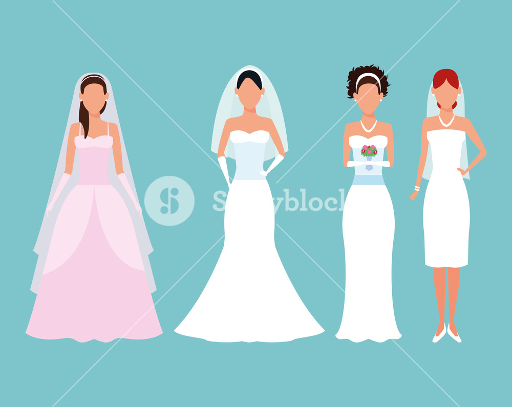 Set Of Wedding Suits For Bride Vector Illustration Graphic Design 1000x796 Set Of Wedding Suits For Bride Vector Illustration Graphic Design