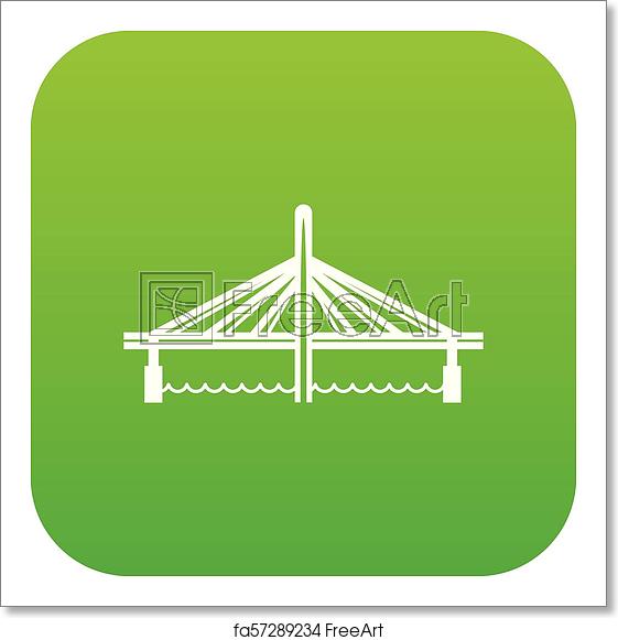 561x581 Free Art Print Of Millau Viaduct Bridge Icon Green Vector Millau