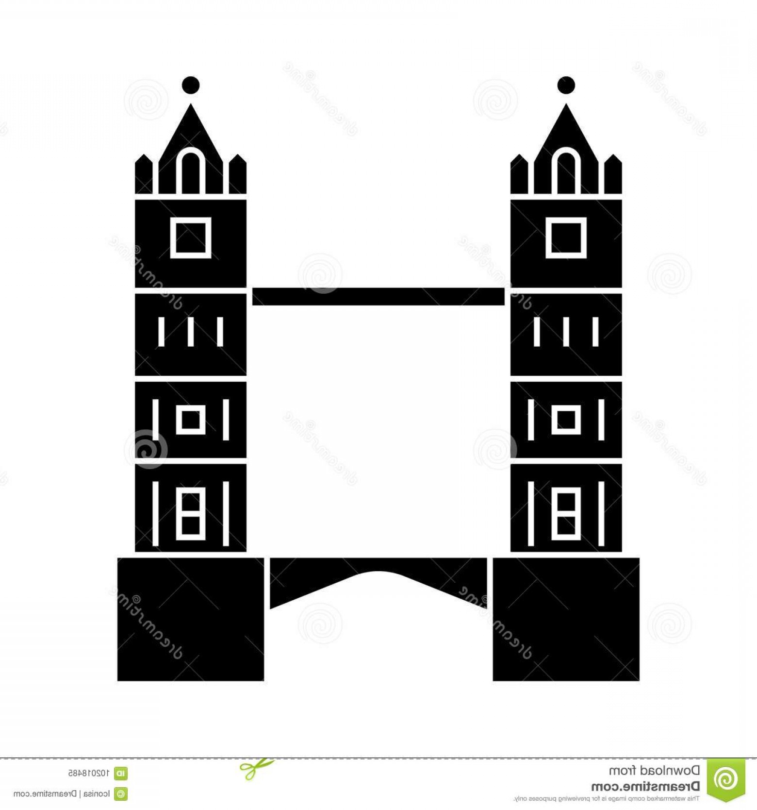 1560x1668 London Tower Bridge Icon Vector Illustration Black Sign Isolated
