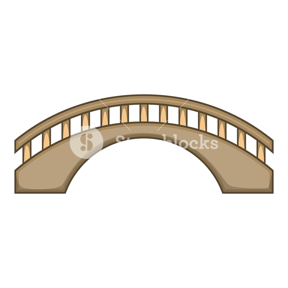 1000x1000 Round Bridge Icon Cartoon Illustration Of Bridge Vector Icon
