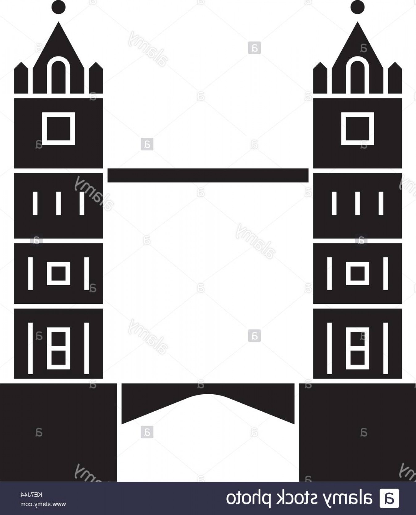 1347x1668 Stock Image London Tower Bridge Icon Vector Illustration Black