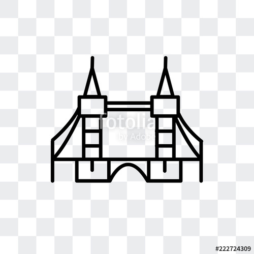 500x500 Tower Bridge Icon Isolated On Transparent Background Modern