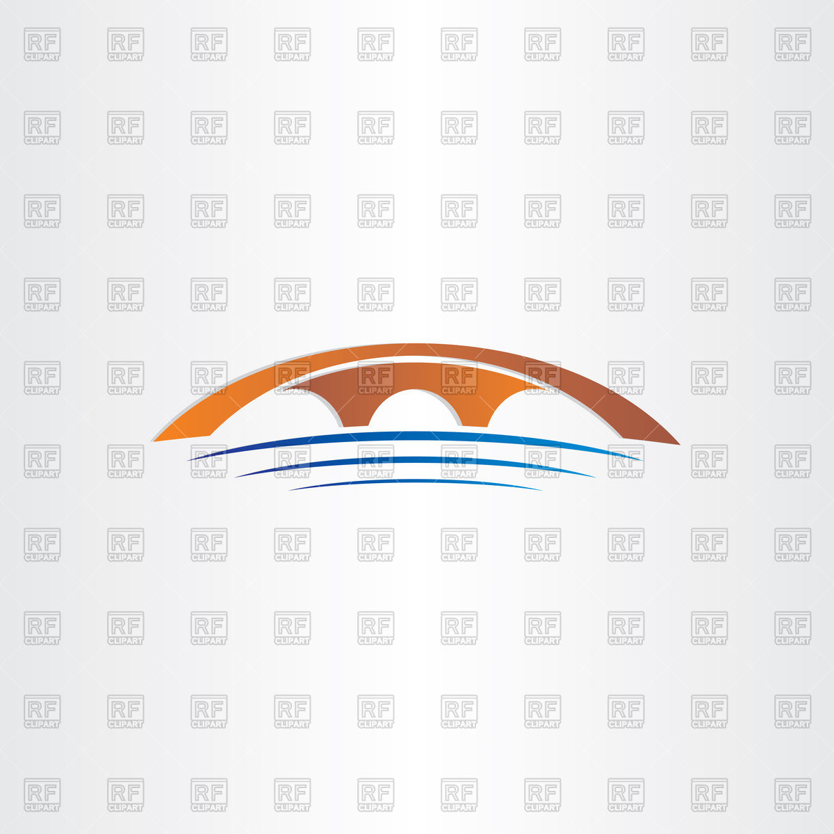 1200x1200 Bridge And River Stylized Icon Vector Image Of Icons And Emblems