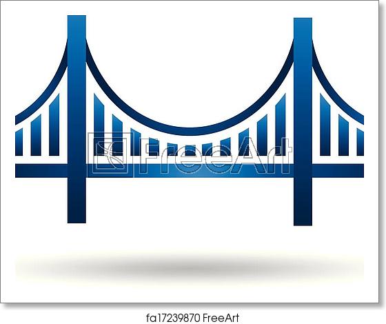 560x470 Free Art Print Of Vector Blue Bridge Logo Vector Blue Bridge Icon