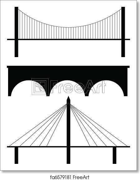 450x580 Free Art Print Of Bridge Silhouette Vector Freeart