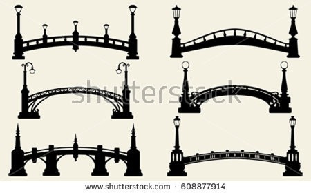 450x283 Bridge Silhouette Silhouettes Stock Photo Vector Illustration