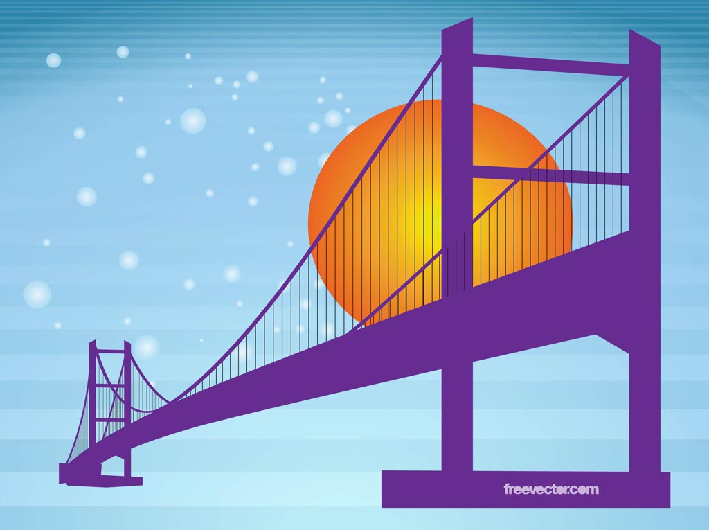 1024x765 Bridge Silhouette Vector Art Graphics