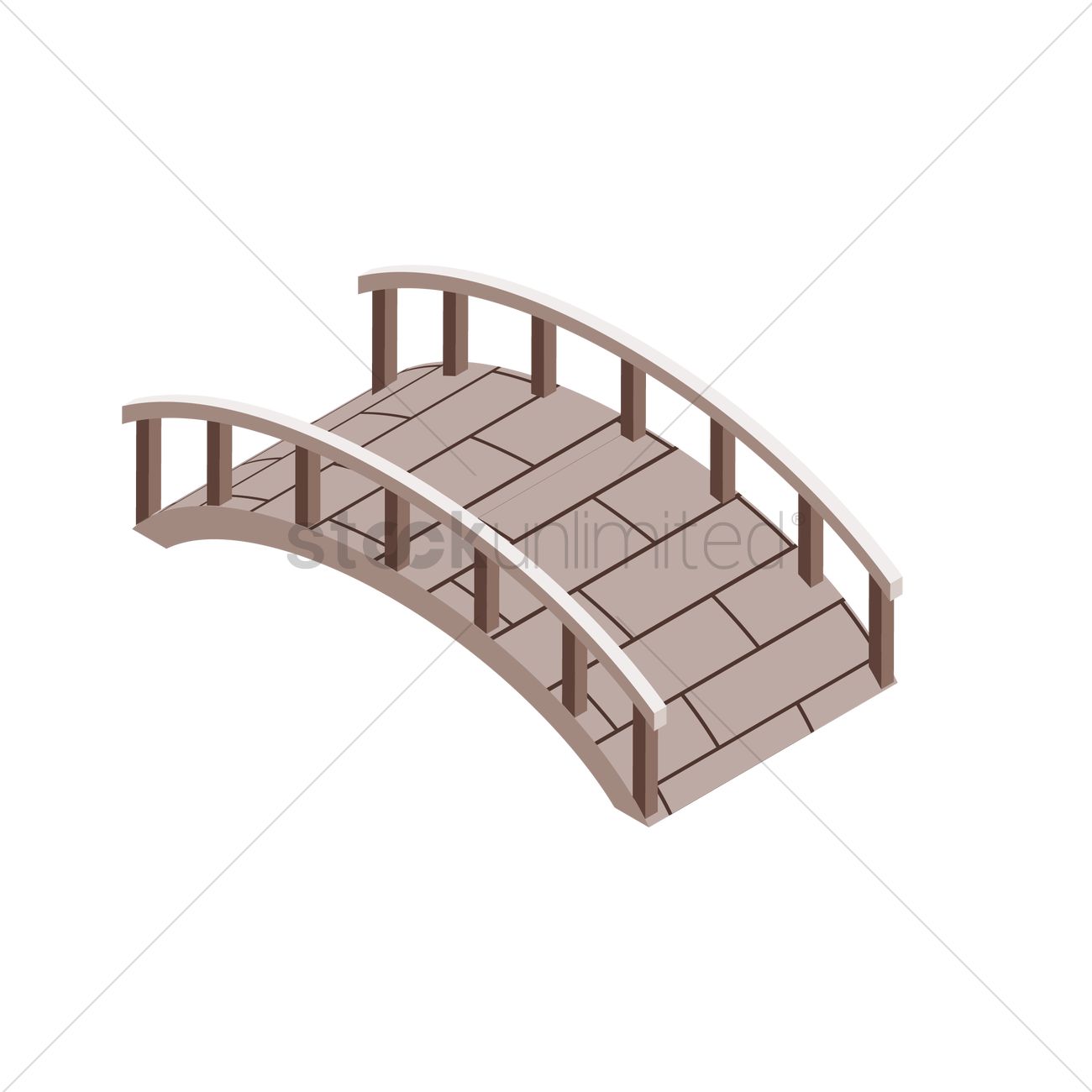 Wooden Bridge Vector Image 1300x1300 Wooden Bridge Vector Image