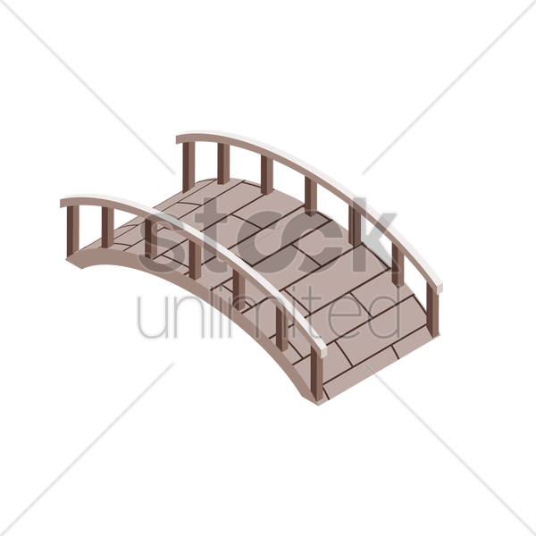 600x600 Wooden Bridge Vector Image