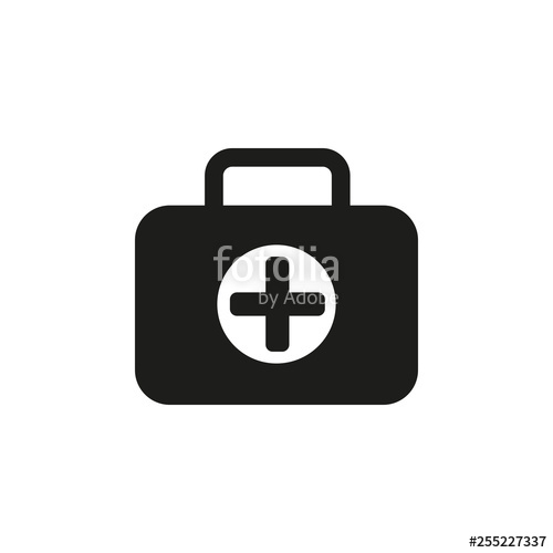 500x500 Medicine Briefcase Icon Vector Medicine Bag Symbol Stock Image