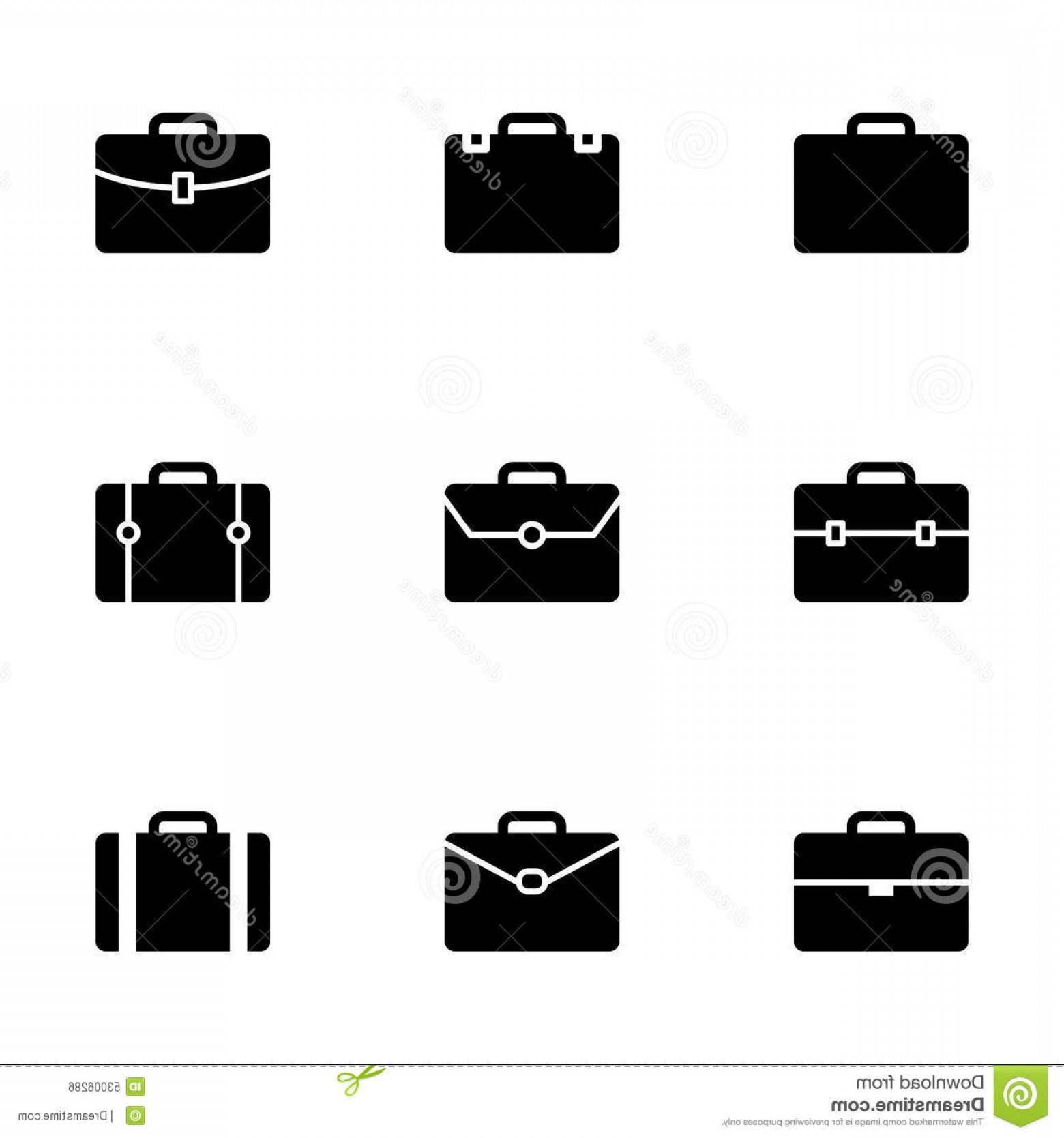 1560x1668 Stock Illustration Vector Briefcase Icon Set White Background