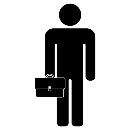 450x450 Vector Illustration Of Business Man With Briefcase Icon In Black
