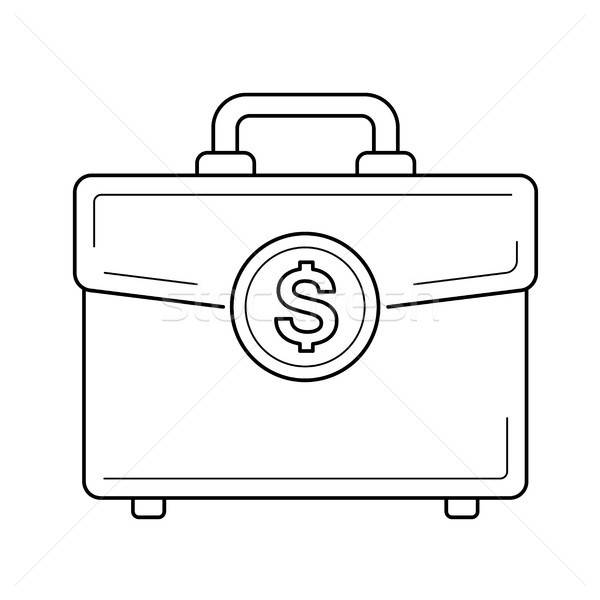 600x600 Briefcase Vector Line Icon Vector Illustration Andrei Krauchuk