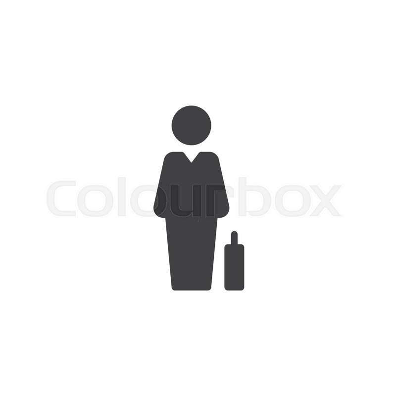 800x800 Businessman And Briefcase Vector Icon Stock Vector Colourbox