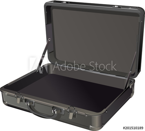 500x451 Open Briefcase Black Business Vector Illustration Isolated