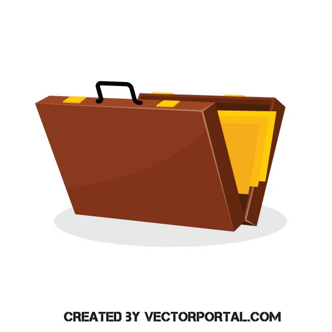 660x660 Open Briefcase Vector Image