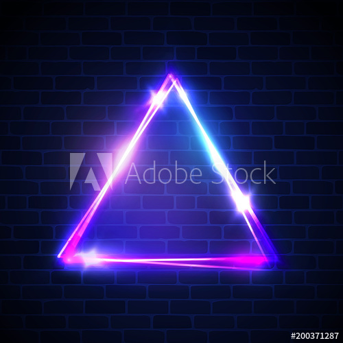 500x500 Night Club Neon Light Border On Brick Wall Triangle Background