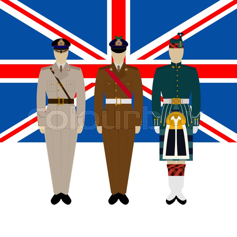 800x800 Flag Of Great Britain And Soldiers In Stock Vector Colourbox