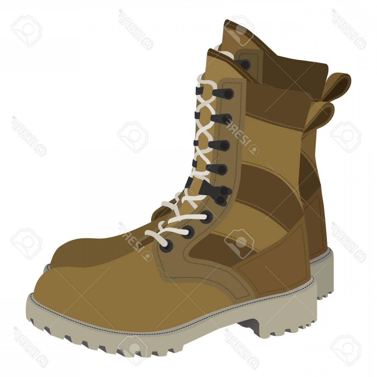1560x1560 Photostock Vector Army Boots Illustration Flat American Or British