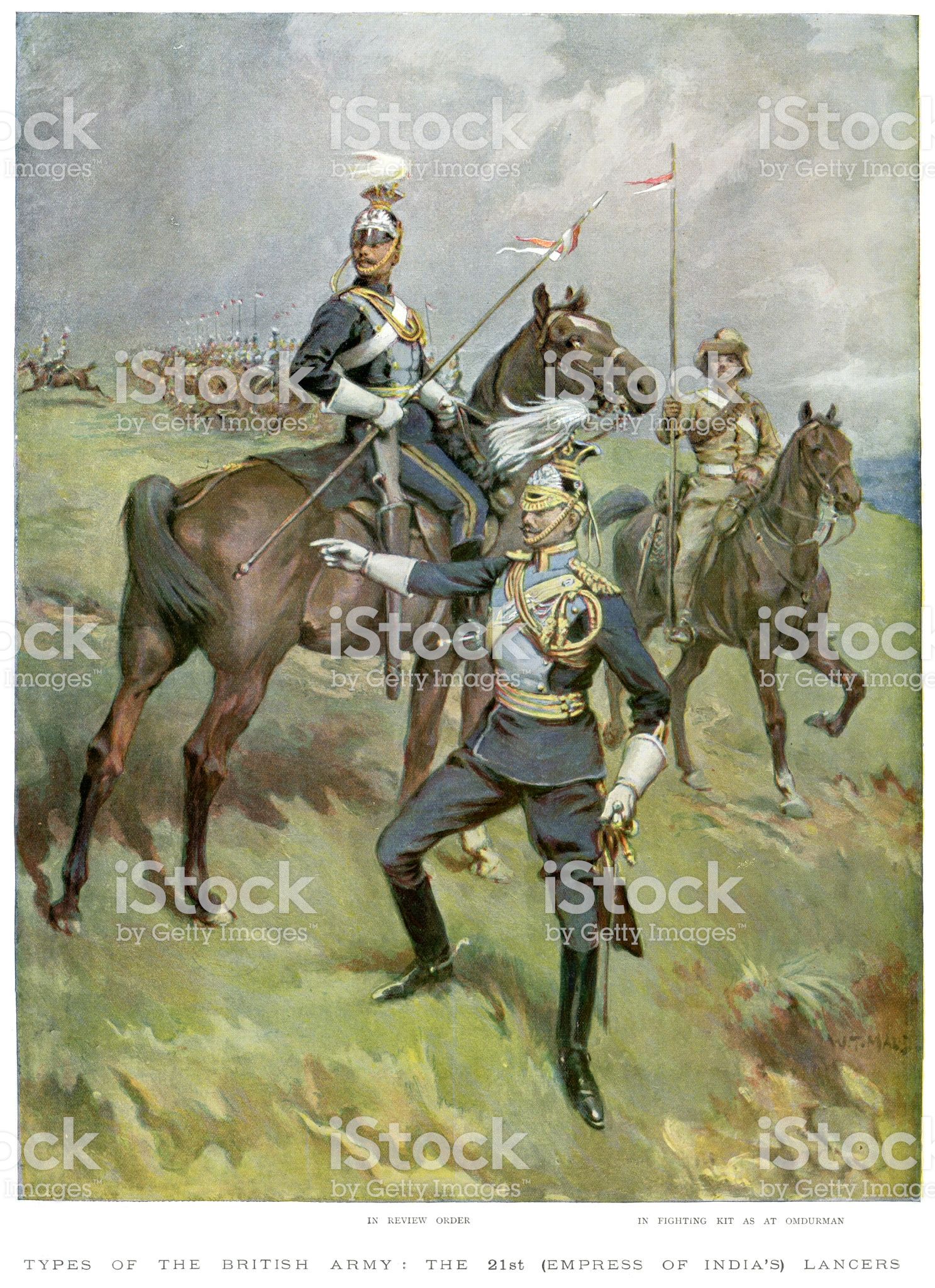 1487x2048 Vintage Colour Lithograph From Of Soldiers