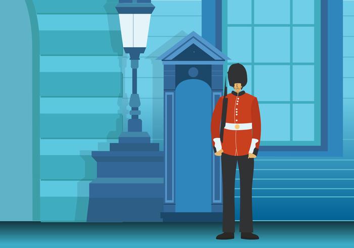 700x490 British Army In London City Background Vector Illustration