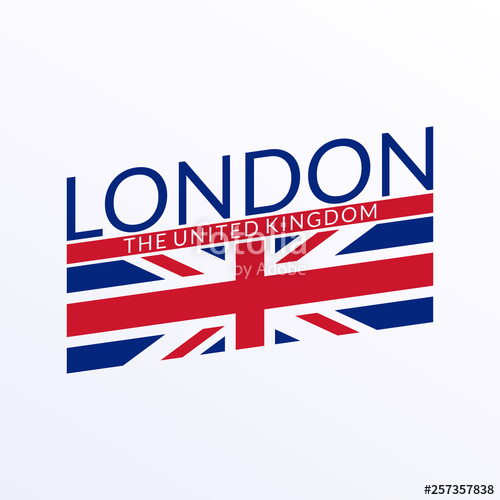 500x500 London Text Typography Design With England Or Uk Flag London
