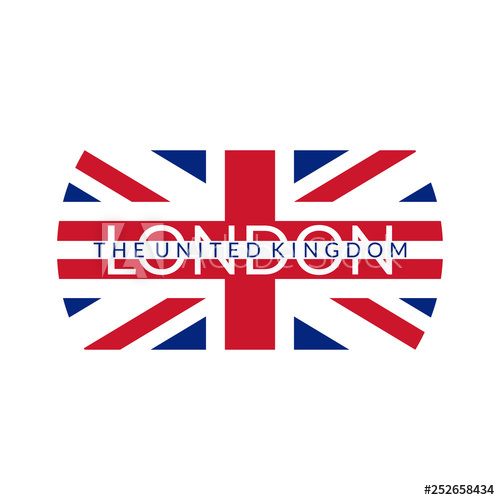 500x500 London Text Typography Design With England Or Uk Flag The United