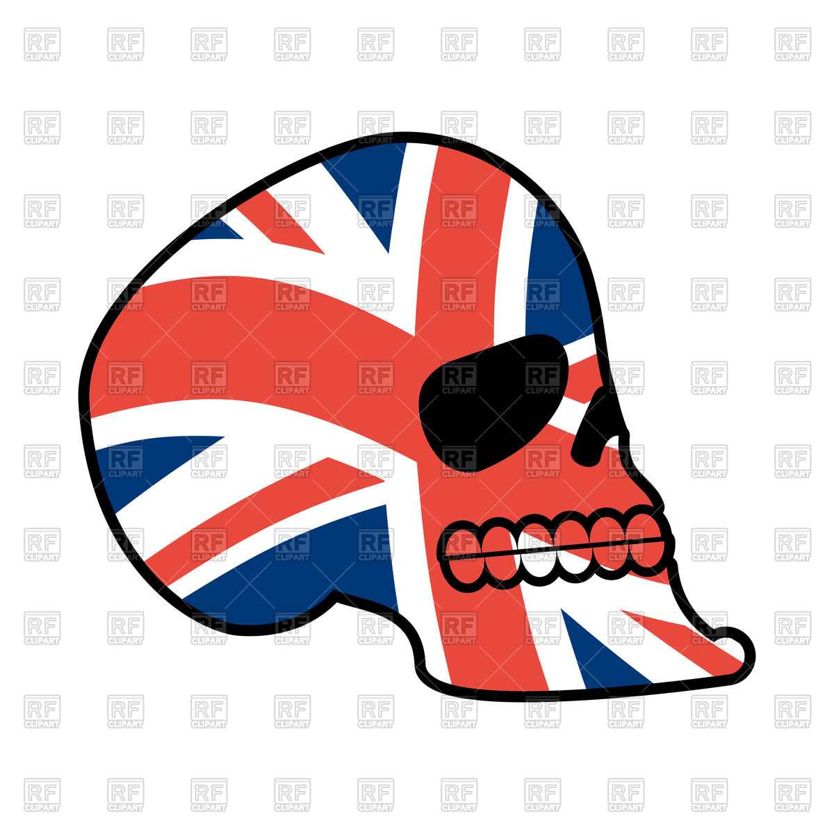 1200x1200 Skull With British Flag Vector Image Of Objects Popaukropa
