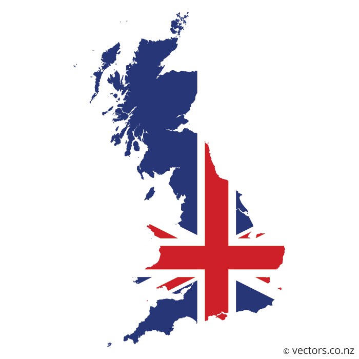 700x700 Uk Flag Vector Map Of Great Britain For The Home In Map