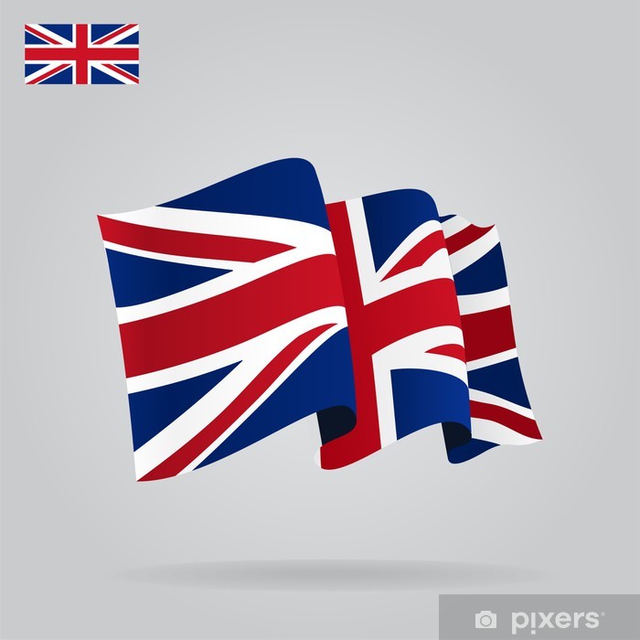 700x700 Flat And Waving British Flag Vector Wall Mural We