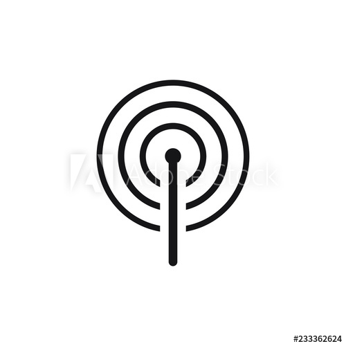 500x500 Broadcast Icon, Signal Icon Vector Illustration