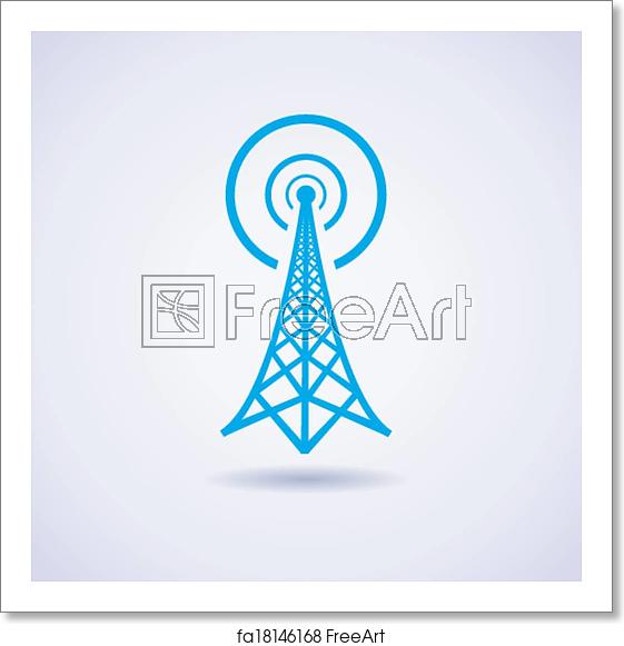 561x581 Free Art Print Of Vector Radio Tower Broadcast Icon Vector Design