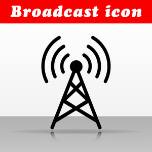 300x300 Illustration Of Black Broadcast Vector Icon Design Royalty Free